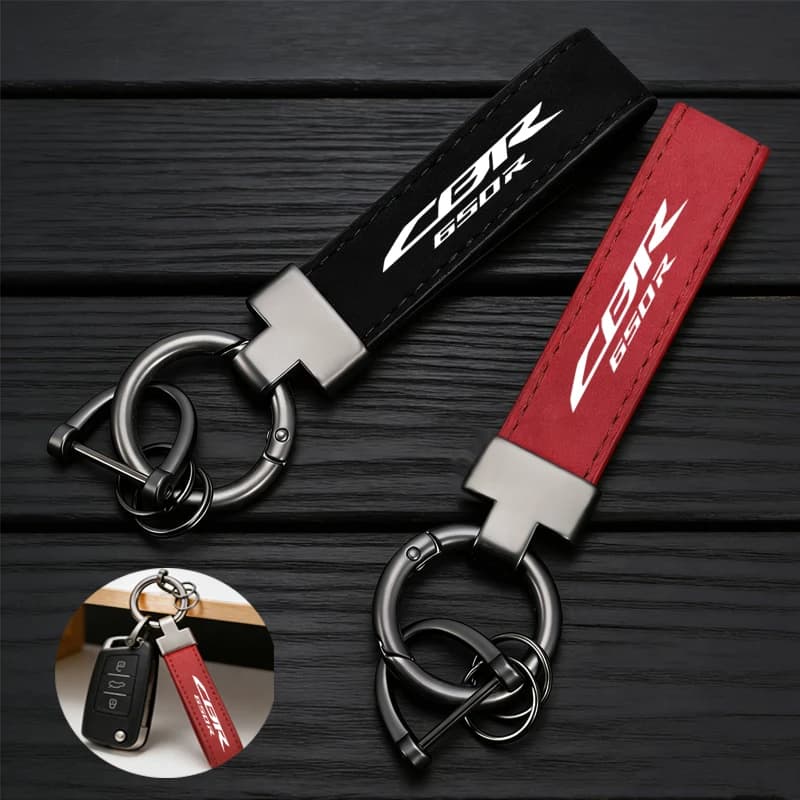 Fashion Logo Motorcycle Keyring Leather Suede Keychain For Honda CBR650R CBR 650R CBR650 R Universal Accessories