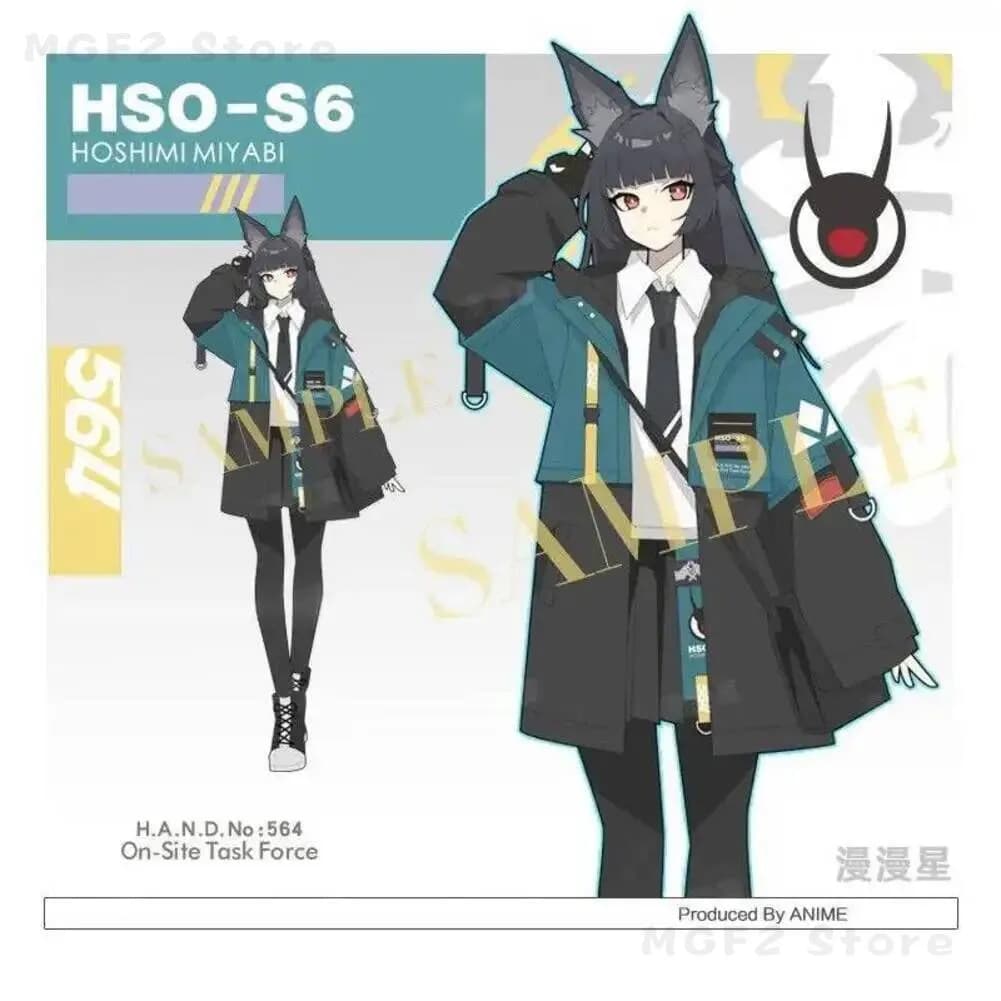 Costume Cosplay Giacca e Gonna da Gioco Hoshimi Miyabi Zenless Zone Zero, Cappotto Antivento con Cappuccio Unisex Moda Autunnale per Studenti