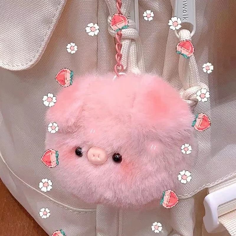Adorabile peluche portachiavi Piggy piccolo fresco divertente ciondolo borsa giocattoli per bambini regali di compleanno Kawaii piccolo portachiavi testa di maiale