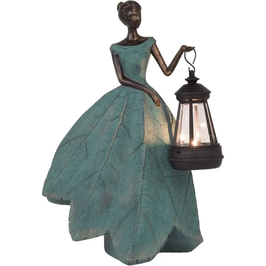 Statue di fata Guichifun Luci solari per esterni - Figurine da giardino in resina Decorazioni per patio Cortile Prato Decor Inaugurazione della casa Giardino