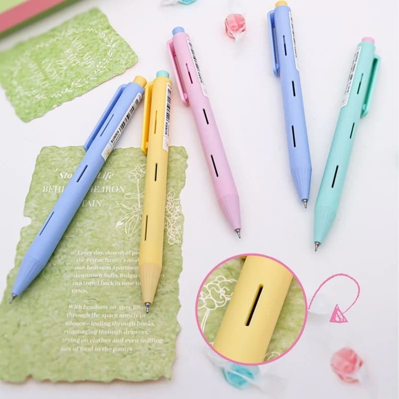 Set di 4 penne a inchiostro gel dal design colorato, serie Sunny Pop Rocks, inchiostro nero a sfera da 0,5 mm per scrivere, scuola, ufficio A7912