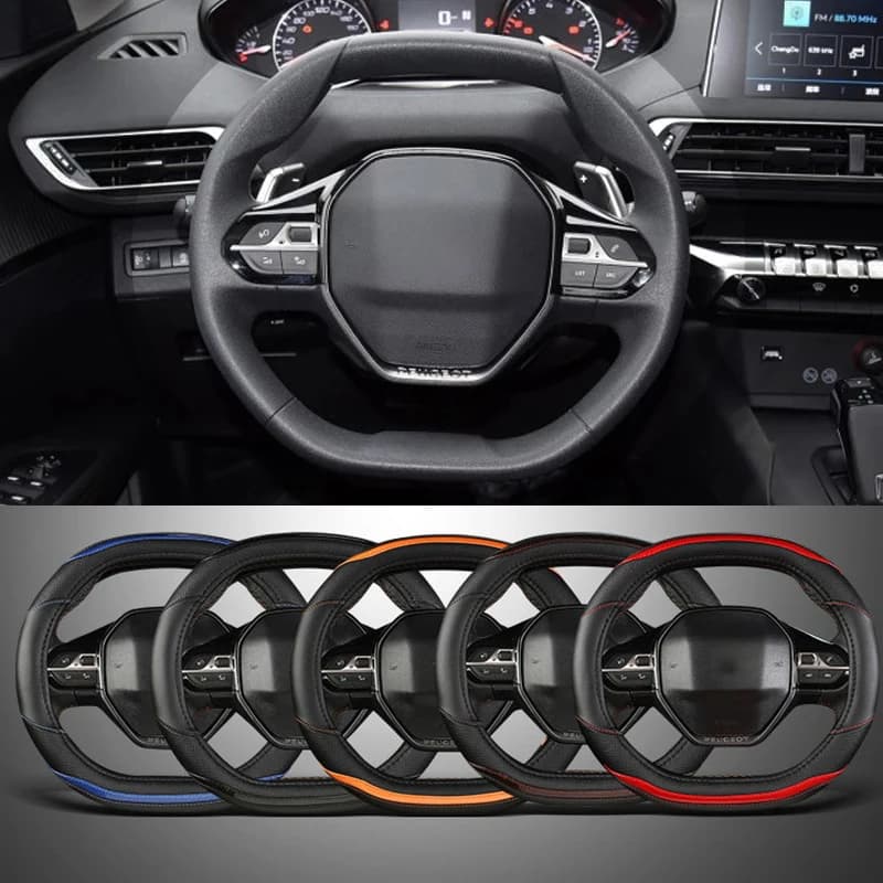 For Peugeot 3008 4008 5008 Carbon Fiber Car Cover + PU Leather Interior Car Accessories Coche