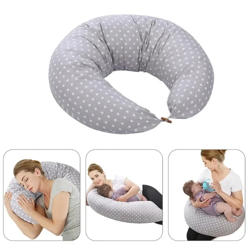 Classic Nursing Pillow Multifunctional Crescent Pattern Newborn Breastfeeding U-Shaped Cushion Pregnant Women's Waist Pillow