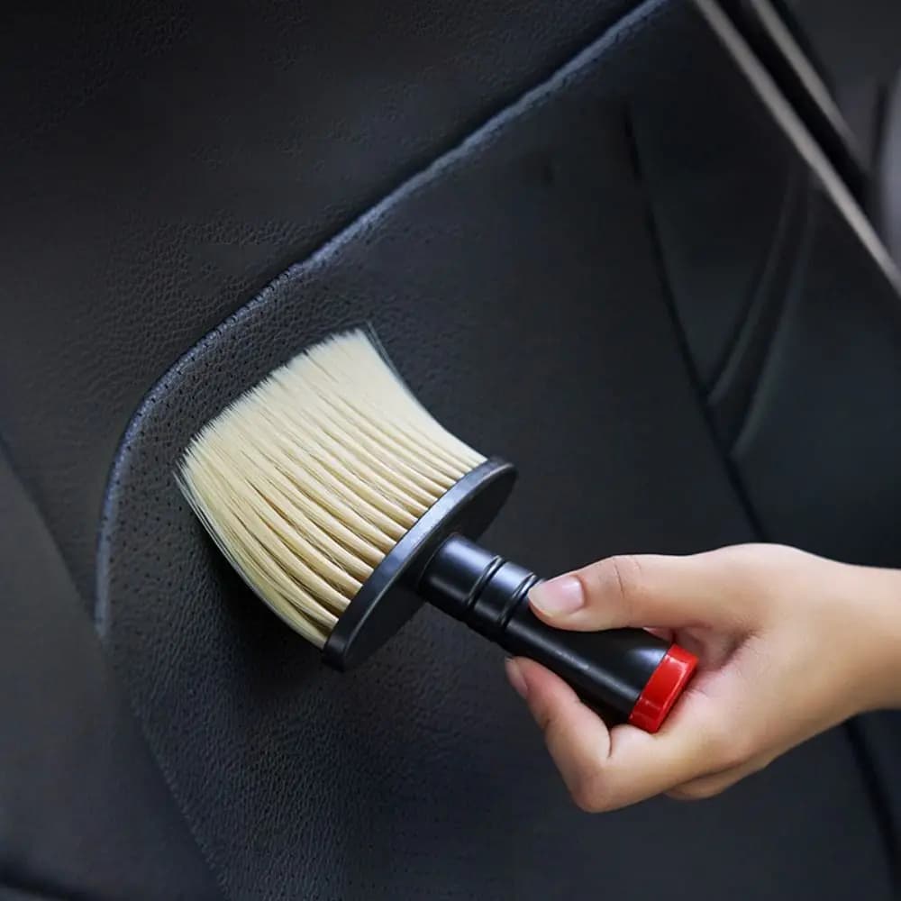 Spazzola per la pulizia profonda dell'auto con setole spesse, resistente alla corrosione, in PP e lana morbida, per la pulizia degli intrecci, delle bocchette dell'aria e delle sedili.