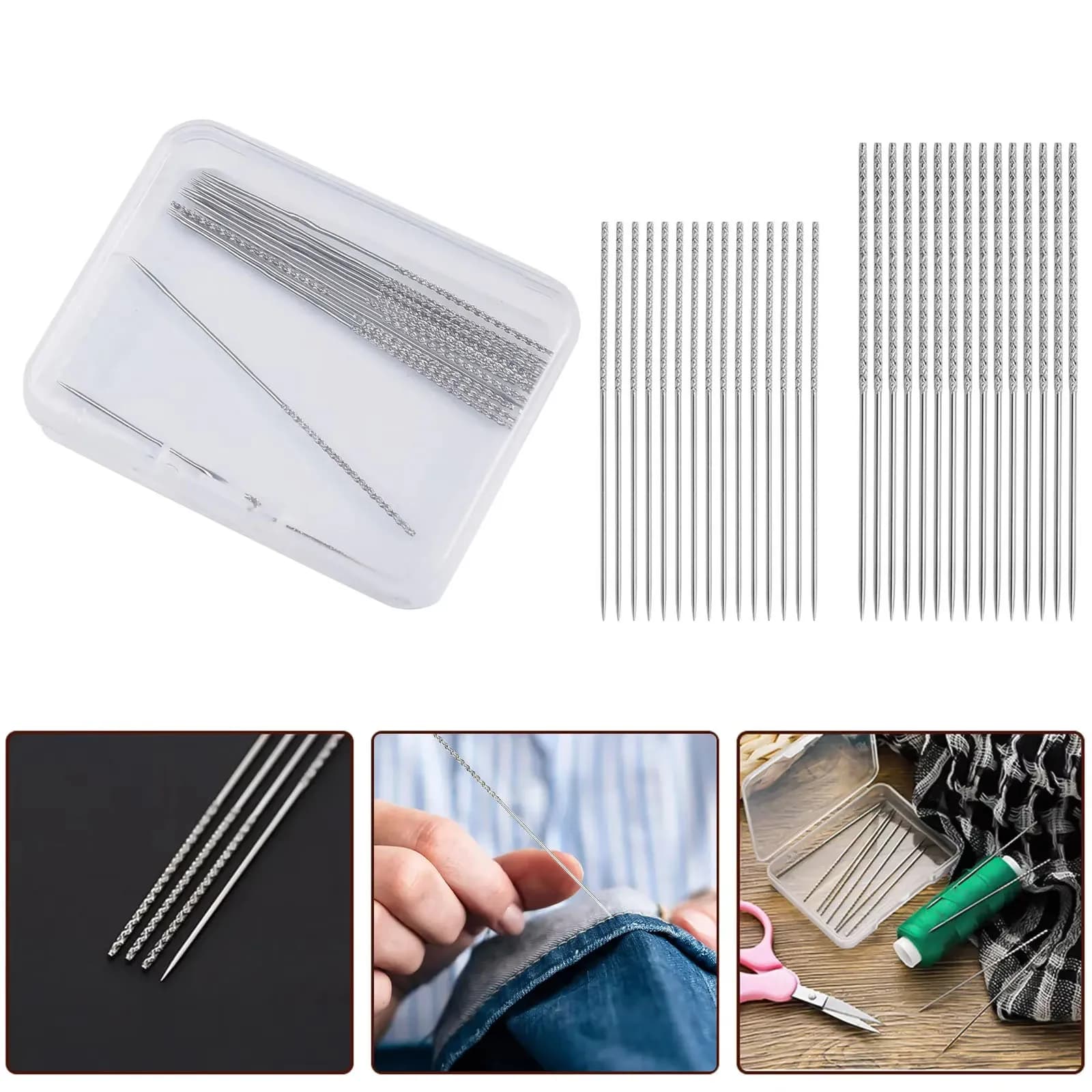 15 pz/scatola Ago Per Cucire Con Custodia Leggero Snag Riparazione Ago Riparazione Maglieria e Strumento Tessuto per Tessuto Tessuto Panno
