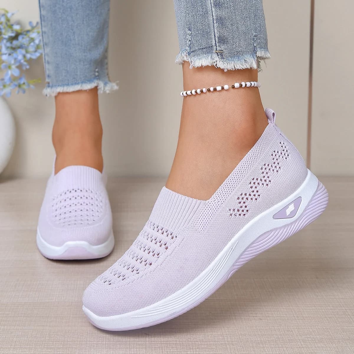 Scarpe da donna 2026 Fly Weave, sneakers casual da lavoro con suola morbida e comoda, con aperture in mesh traspirante