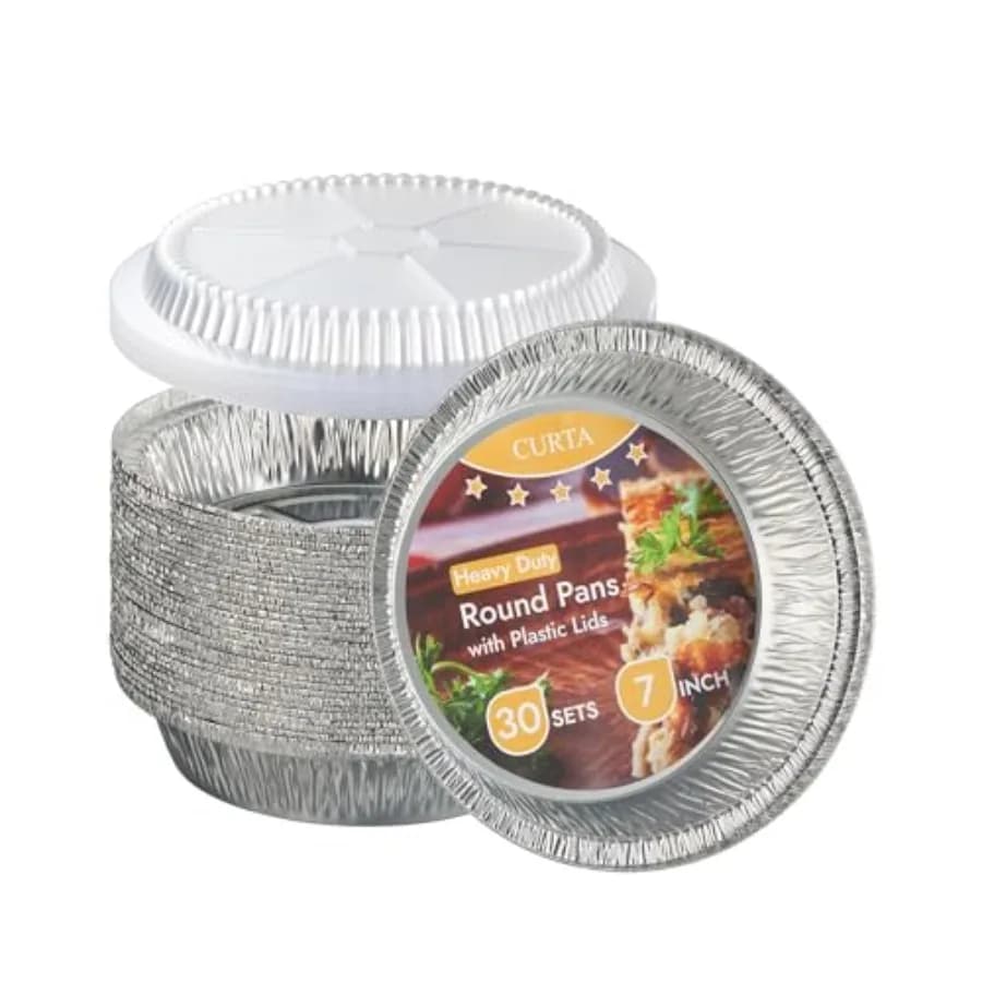 Aluminum Foil Pans with Clear Lids Heavy Duty Great for Broiling, Baking, Storage, Roasting, Takeout, Air Fryer