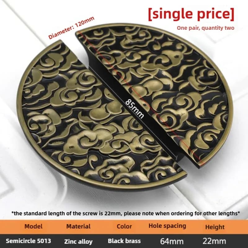 Maniglie per Armadi, Guardaroba, Cassetti e Mobili da Cucina, Design Floreale Dorato