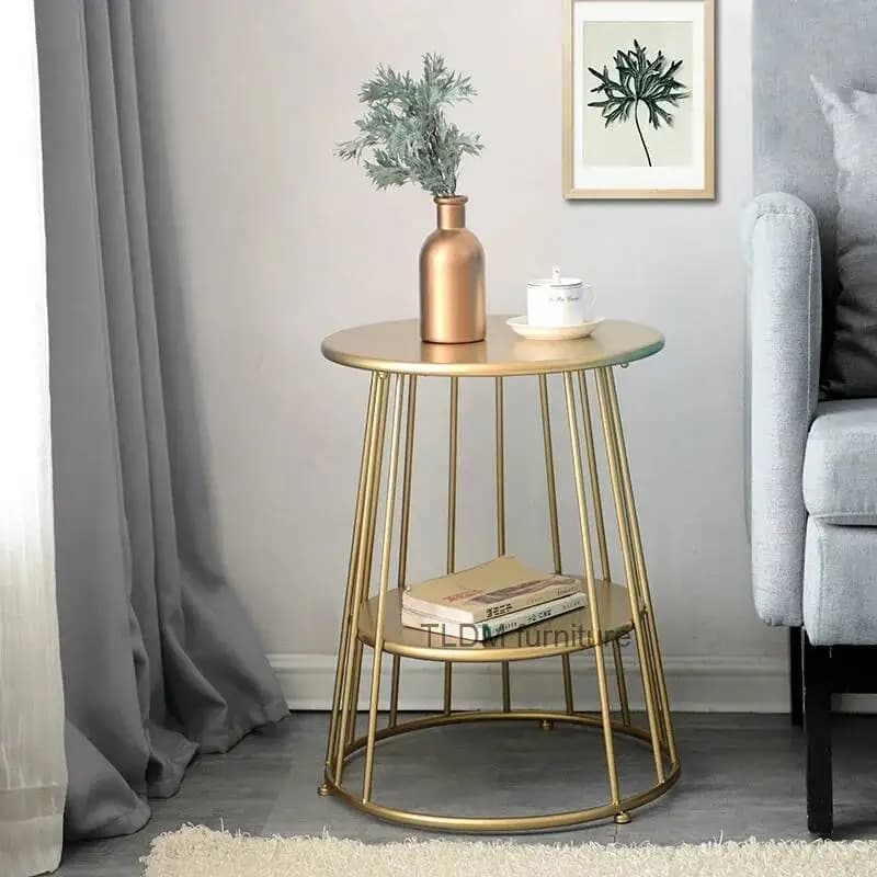 Gambe ausiliarie per tavolo in oro, decorazione in metallo, piano d'angolo, soggiorno, piano d'appoggio per soggiorno, mobile ausiliario per la casa