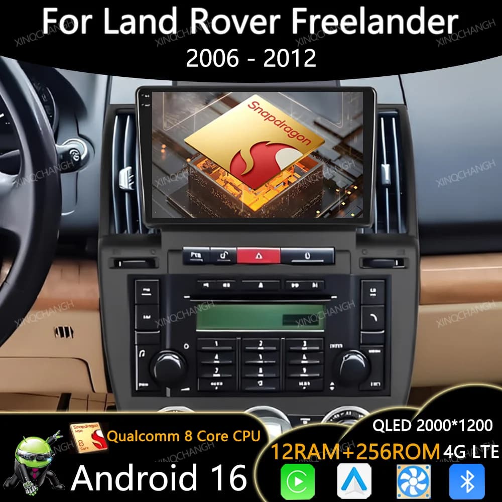 Android 16 Car Radio For Land Rover Freelander 2006 - 2012 GPS 4G LTE 5G WIFI Navigation 2DIN Qualcomm QLED Head Unit BT Unit BT