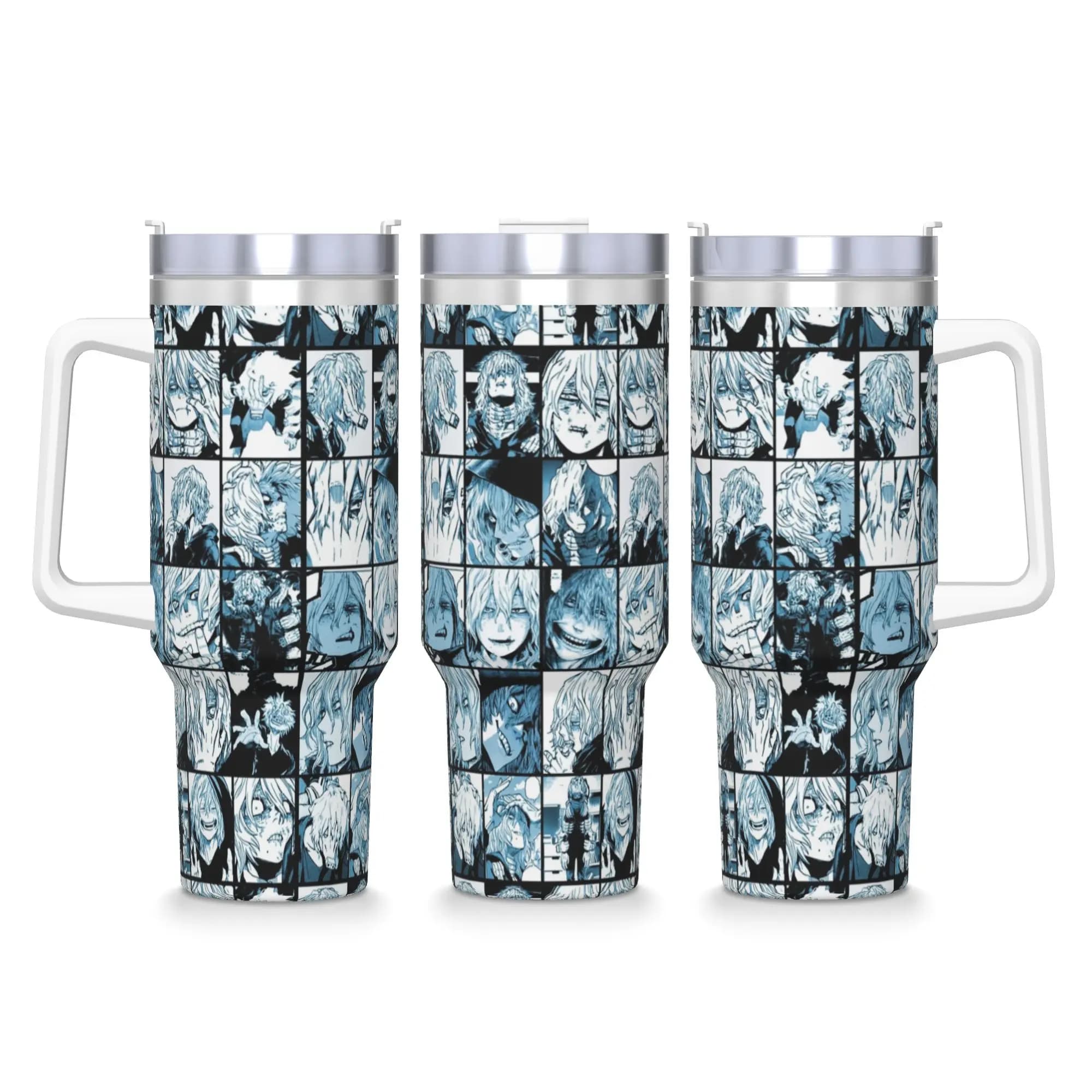 Tazza Termica in Acciaio Inox con Collage Shigaraki di My Hero Academia, Mantiene Caldo e Freddo, Tazza da Auto, Bottiglia da Viaggio
