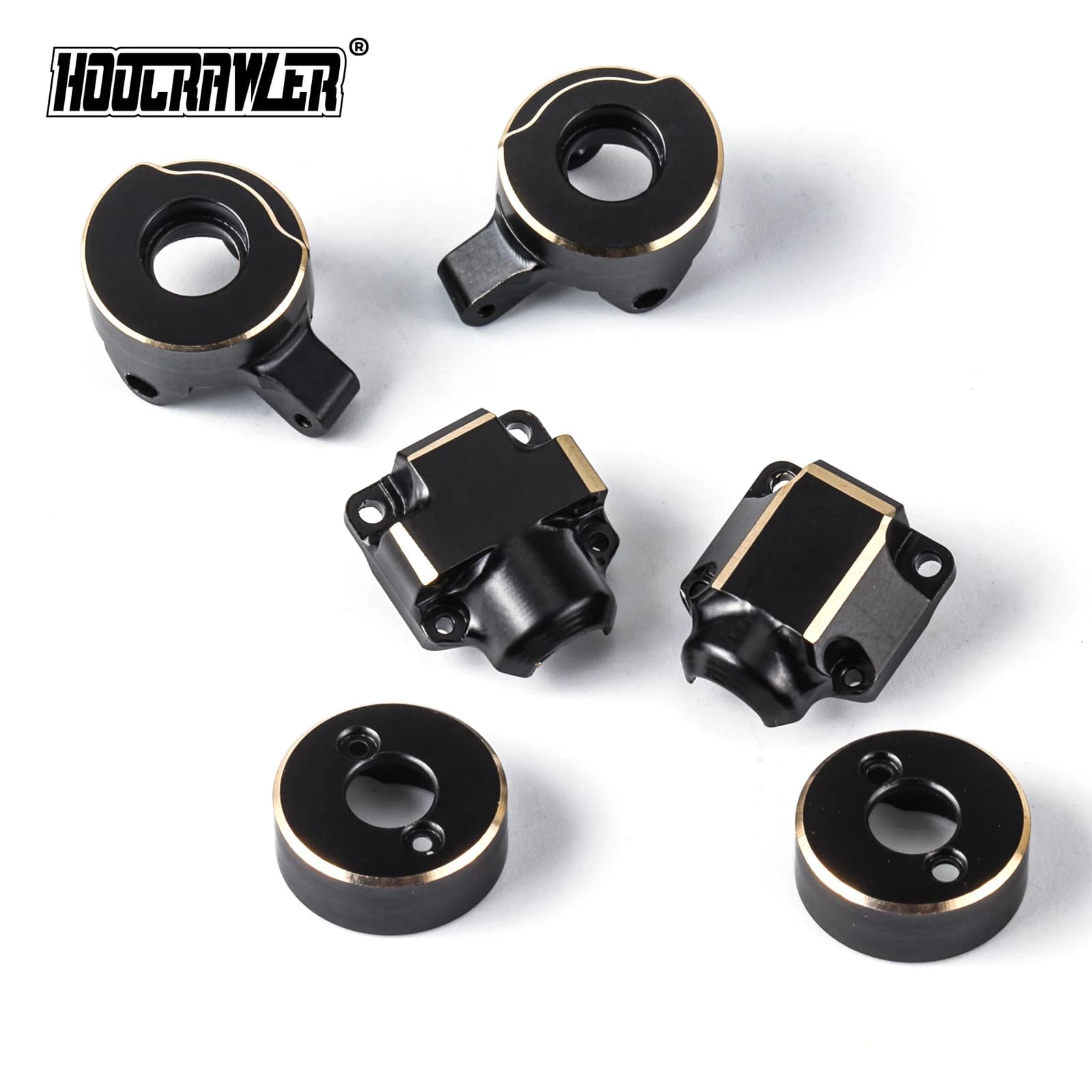 Set di Aggiornamento in Ottone per Nocche dello Sterzo SCX30 1/30, Coperture Differenziale e Pesi per Mozzo Posteriore - Per Modelli Axial Ford Bronco Jeep Wrangler