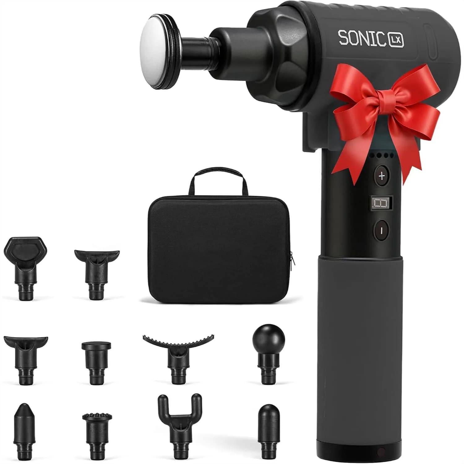 Heated Massage Gun with 9 Speeds & 10 Heads for Deep Tissue Muscle Recovery - Portable Percussion Massager for Athletes