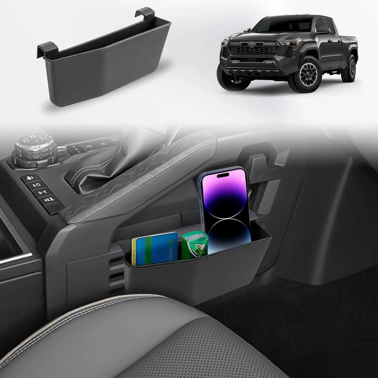 Organizer per Console Centrale Tucknbox per Toyota Tacoma 2024 2025, Vano Portaoggetti Lato Passeggero, Accessori Interni per Auto