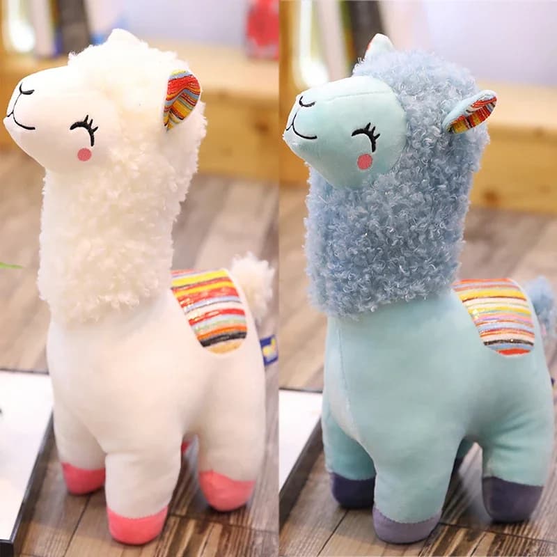 25 cm Sorriso Alpaca Llama Animali di peluche Giocattolo Carino bambola di pezza Cuscini per la casa Decorazione della casa Giocattoli per bambini Regali di compleanno