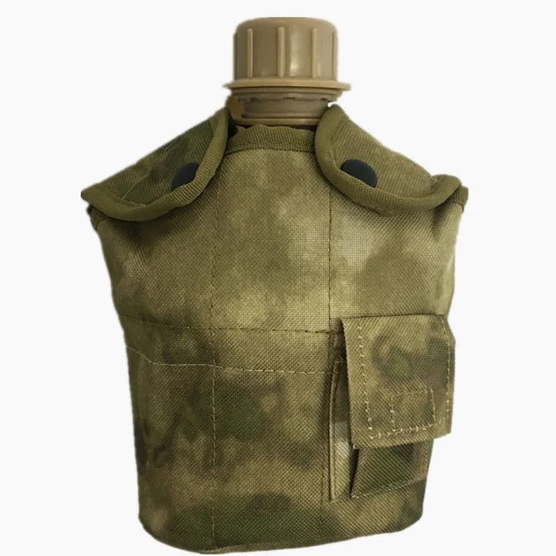 Bollitore per mensa d'acqua militare tattico militare da 1 litro con set di tazze per campeggio, escursionismo, sopravvivenza con zaino in spalla