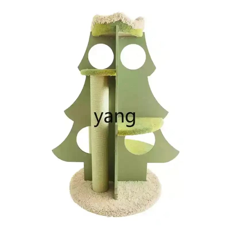 LMM Albero di Natale per gatti, struttura per arrampicata, albero per gatti, nido per gatti, tiragraffi, pilastro antigraffio integrato, resistente all'usura