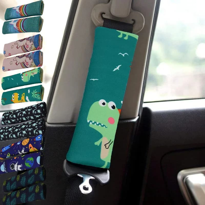 Safety belt cover in breathable mesh fabric Children's safety chair Dinosaur astronaut shoulder cover Safety belt for cartoon cars