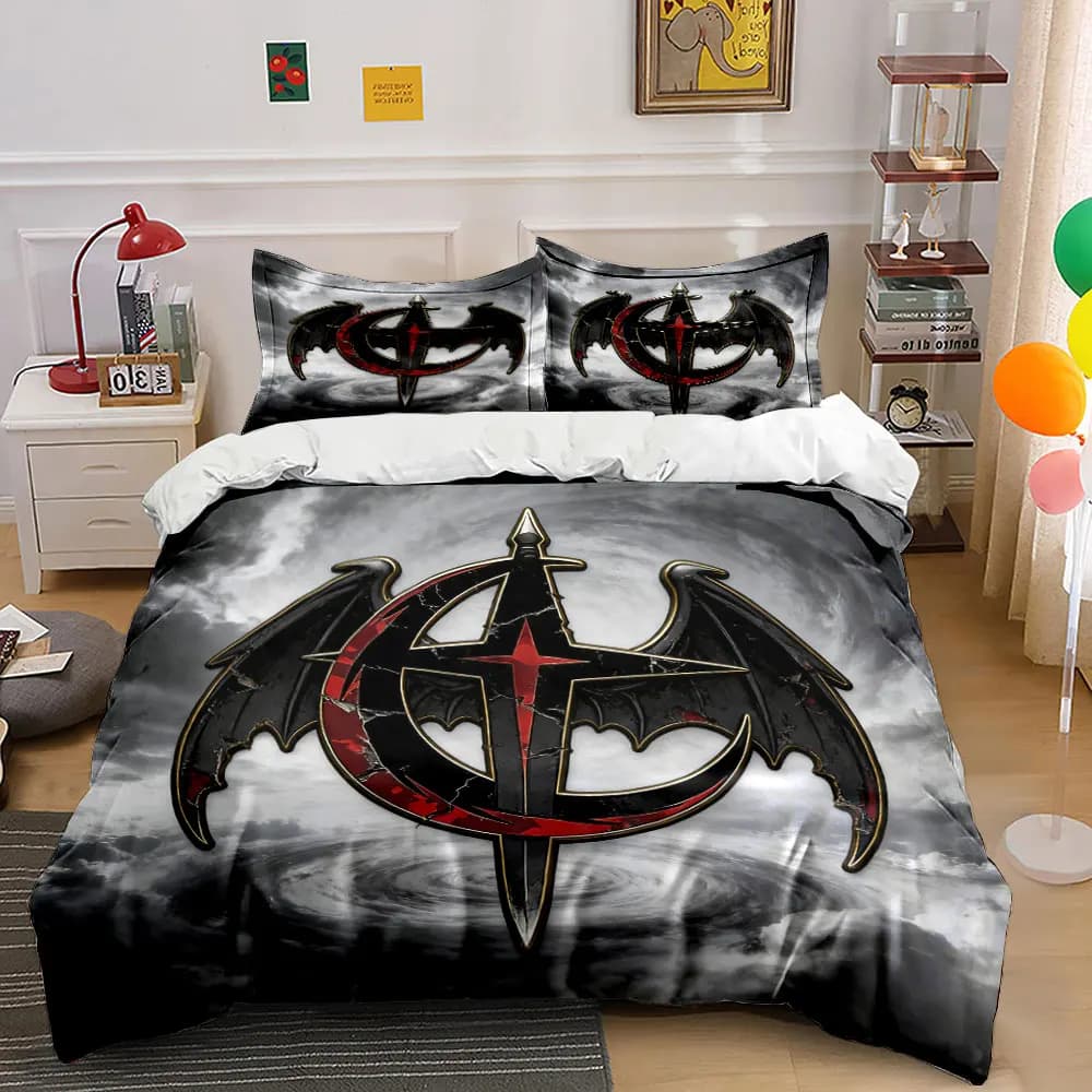 Set di Biancheria da Letto in Stile Gotico a Tre Pezzi, Morbido e Confortevole, Include 1 Copripiumino e 2 Federe, Regalo