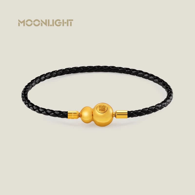 MOONLIGHT Bracciale con zucca fortunata per donna Bracciale in vera pelle intrecciata 9 colori Accessori moda Gioielli intrecciati a mano Regali