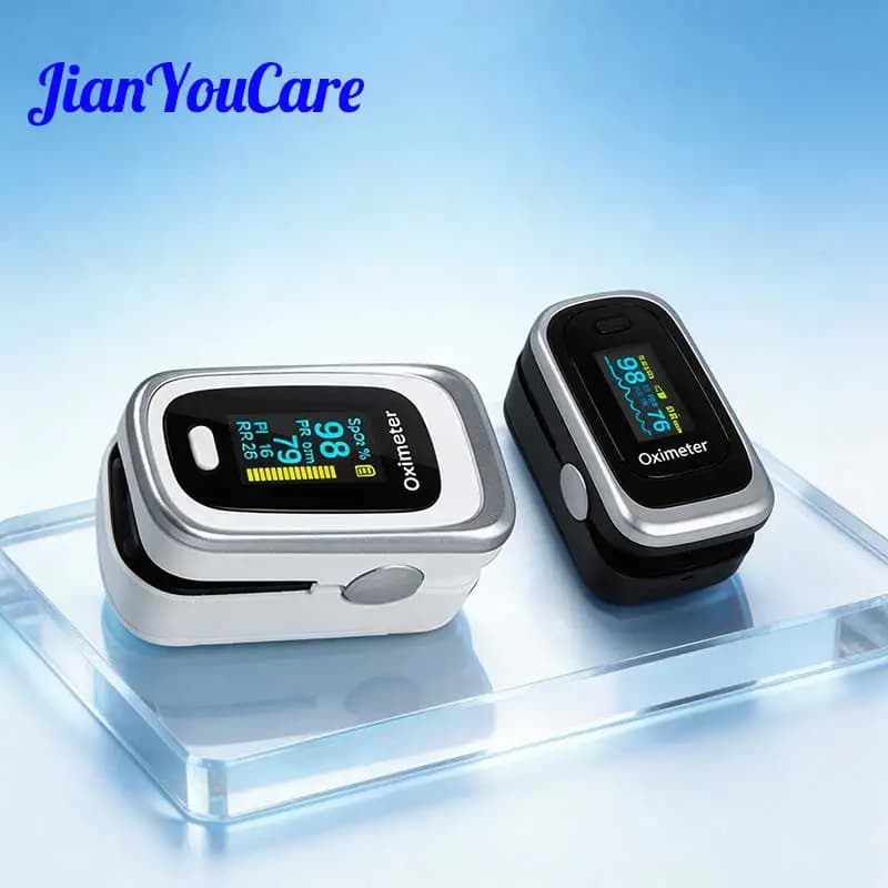 OLED finger pulse regulator with SPO2, PR, PI, RR, Oxygen in Blood and Respiratory Frequency, with Case