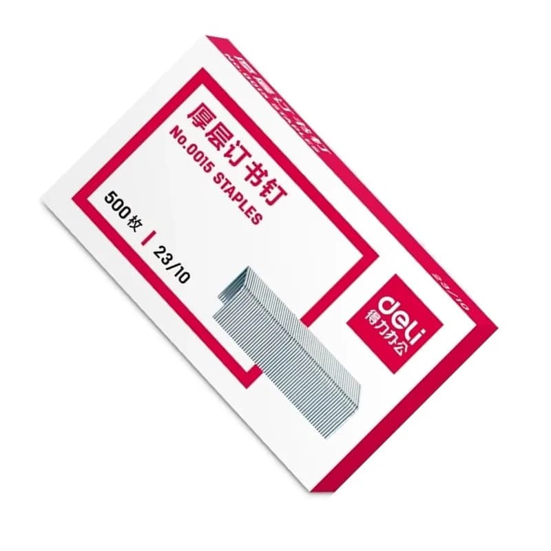 500 pz/scatola Deli 23/10 Graffette Heavy Duty Rilegatura 60 Lenzuola Cucitrice di Carta Forniture Per Ufficio Scolastico Studente di Cancelleria Strumento di Affari