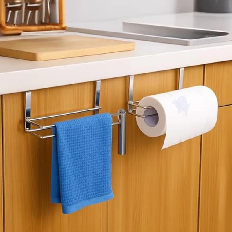 Paper Towel Dispenser Towel Paper Holder Over The Tank Toilet Holder Tissue Roll Rack Hanger for Bathroom Kitchen Tissue Hanging