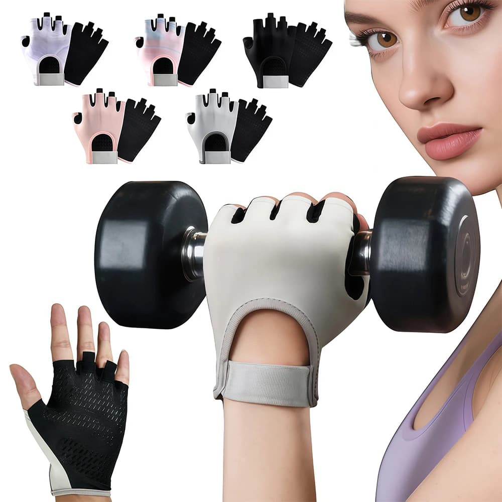 1 pair of training gloves, gym gloves and anti-slip fitness microfiber for women's hands protection lifting weights cycling training