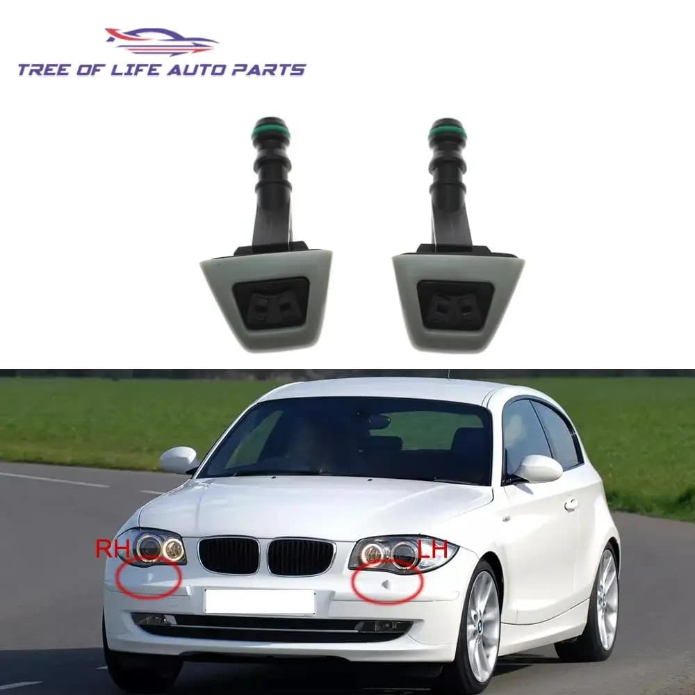 Front Headlight Lavafari Cover Lighthouse Jet Cap Spray Nozzle For BMW Series 1 E87 2003 2004 2005 2006 61677146037 61677117849