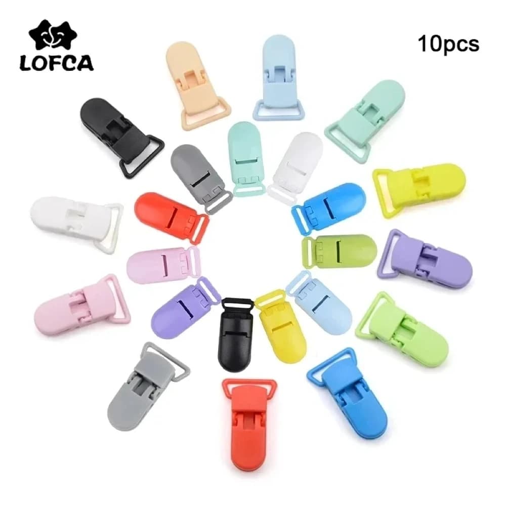LOFCA 10 pz Clip Ciuccio Per Bambini 15/20mm Tettarelle Da Biberon Chiusura In Plastica Infantile Capezzoli Multi Colore Morsetto FAI DA TE Giocattolo Per Bambini creazione di gioielli
