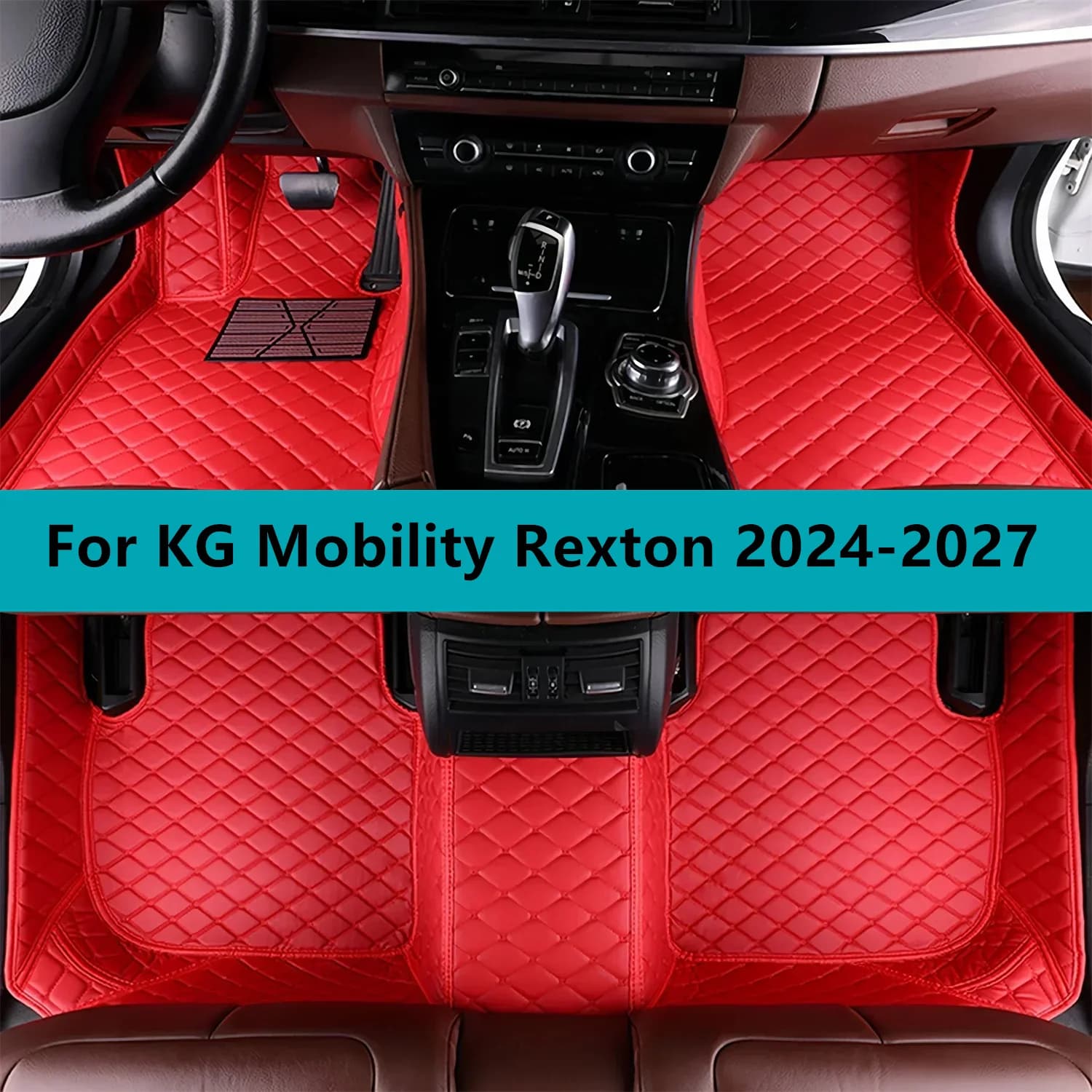 Artificial leather Car Floor Mats For KG Mobility Rexton 2023 2024 2025 2026 2027 All Weather Waterproof Car Floor Mats
