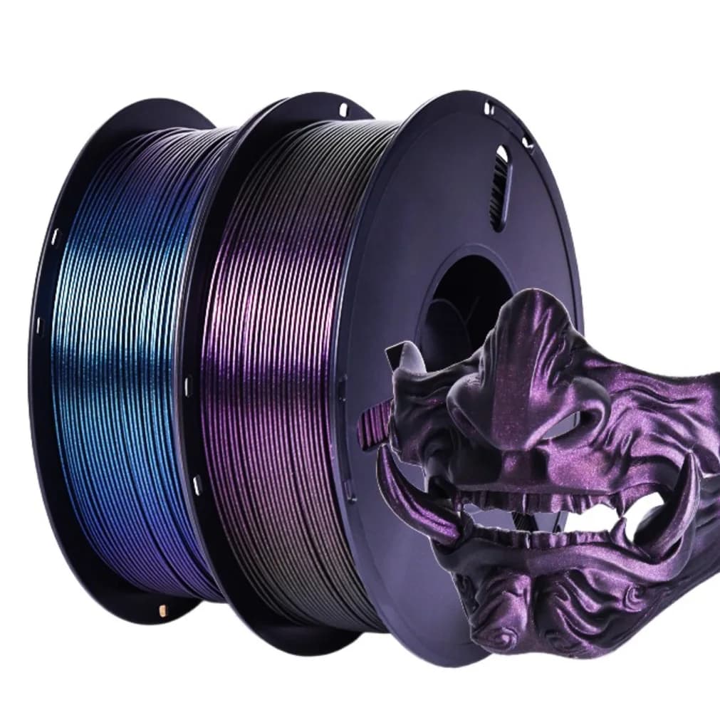 Filamento per Stampante 3D PLA Glitterato 1.75mm 1KG 500G 250G, Filamento per Sublimazione PLA+ Magico Lucido, Cambio Colore Blu Verde