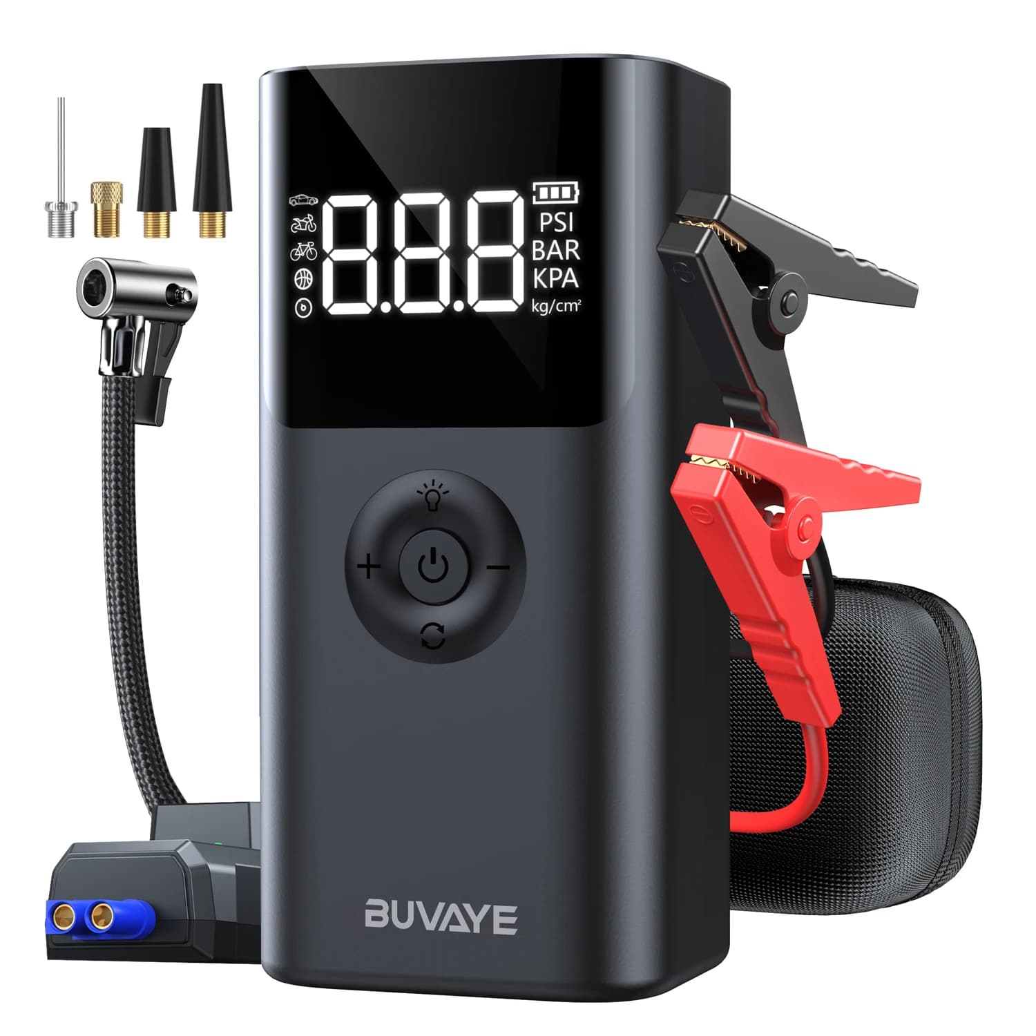 Avviatore di Emergenza Portatile con Compressore d'Aria 4000A 150PSI per Gonfiaggio Pneumatici Auto e Moto