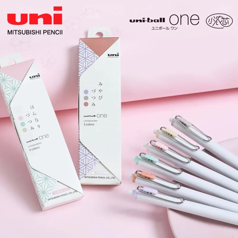 3 pezzi Giappone UNI Limited Set di penne gel Inchiostro spesso Tecnologia nera Uniball One UMN-S-38/05 0.38mm/0.5mm Cancelleria scolastica Kawaii