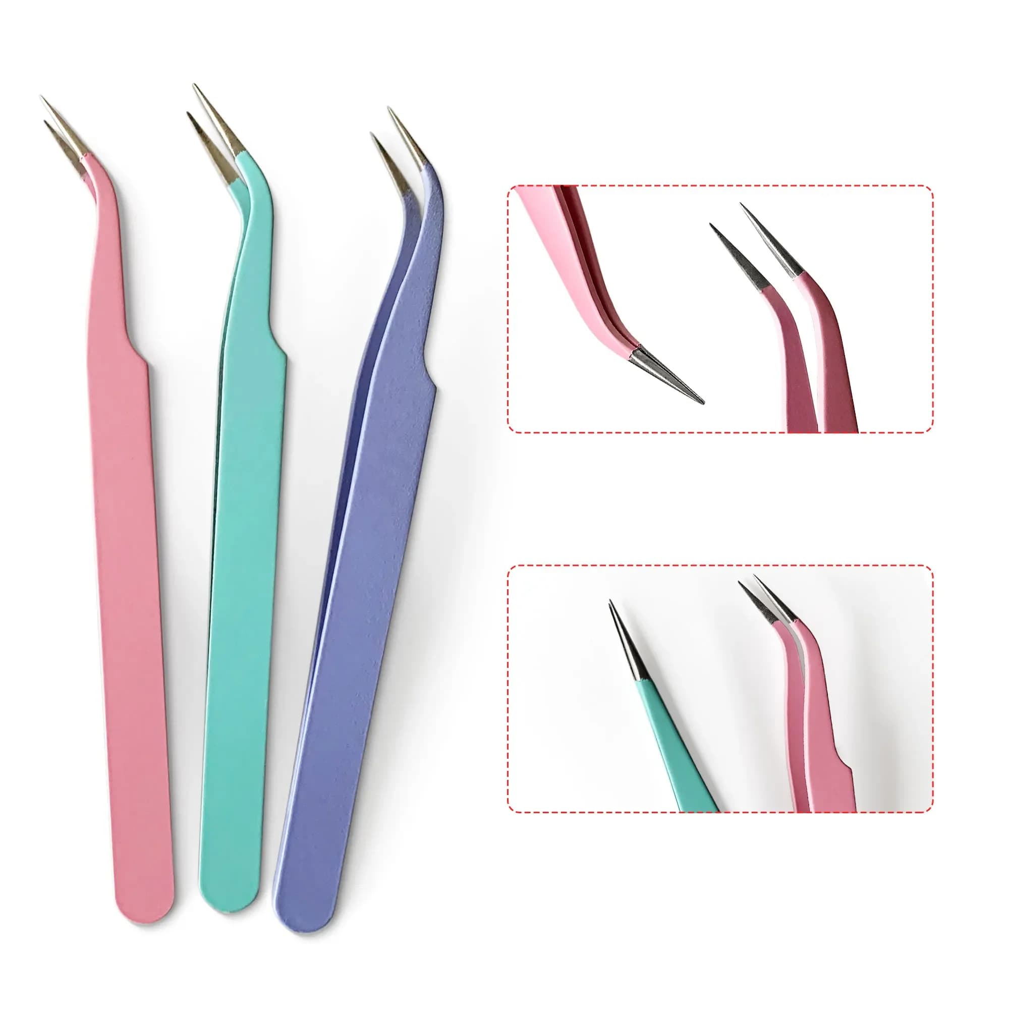 1 pz pinzette per ciglia Nail Art estensioni delle ciglia pinzette pinzette antistatiche ad alta precisione per forniture di estensione delle ciglia di bellezza