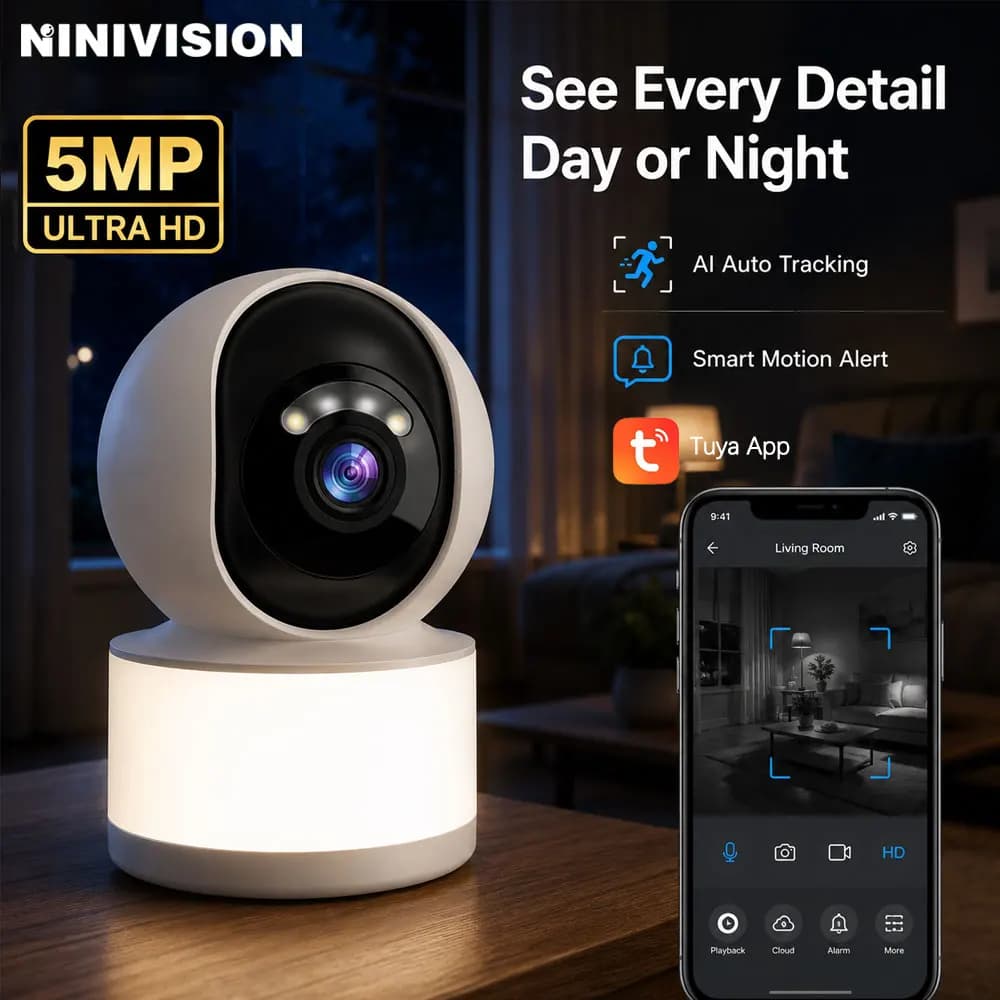 Telecamera IP Tuya 5MP 2K Speed Dome con Tracciamento Automatico PTZ, Telecamera Wireless WIFI per Interni Smartlife, Monitoraggio Bambini