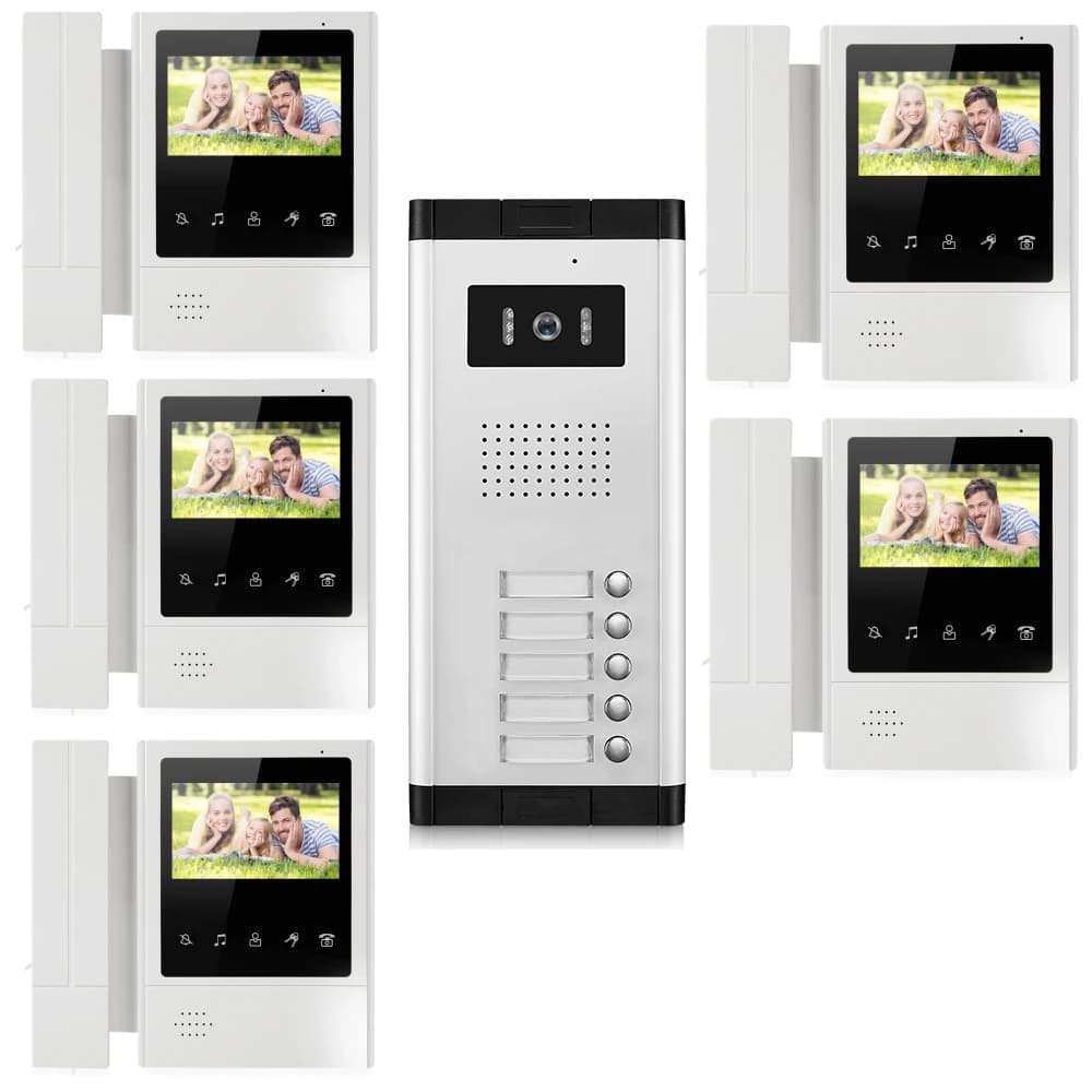 Videocitofono Videocitofono da 4,3 pollici con campanello per porta con 2F/3F/4F/5F Famiglia Multi nit Videocitofono per appartamento