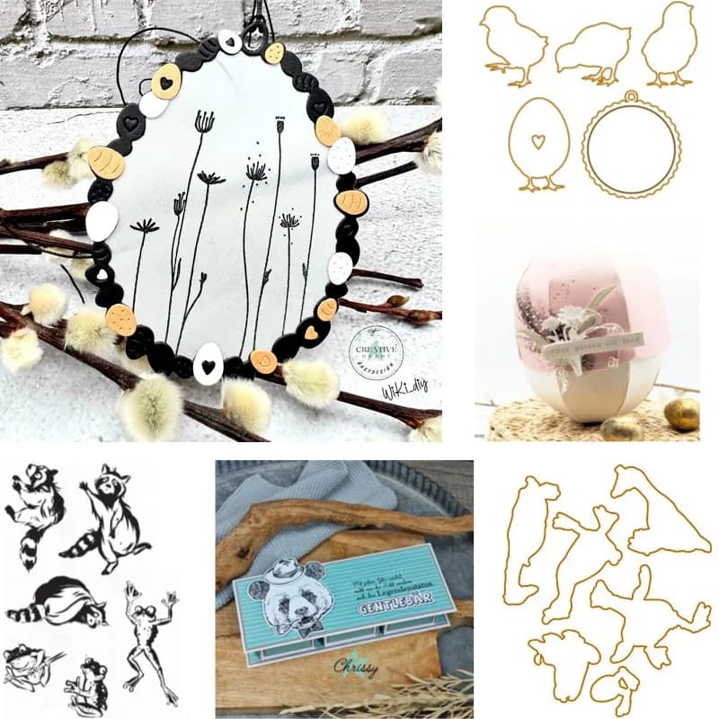 Flowers for You: Beautiful Stencils in Metal and Transparent Stamps, Blades for Cutting, Blades, Punzones, Stencil for Scrapbooking and Paper Processing