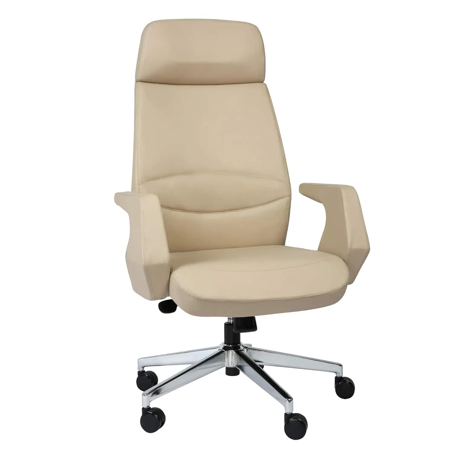 Sedia da Ufficio Ergonomica con Schienale Alto, Girevole, Supporto Lombare Regolabile, Braccioli Imbottiti, per Gaming e Scrivania, Beige, Personalizzabile