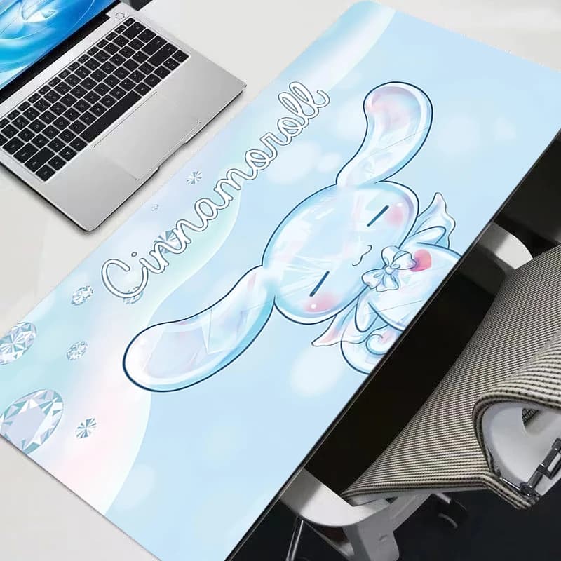 Tappetino per mouse da gioco Cinnamoroll, tappetino per mouse grande per computer, tappetino da scrivania per PC, tappeto durevole per anime, accessori per tastiera da gamer, tappetino da tavolo