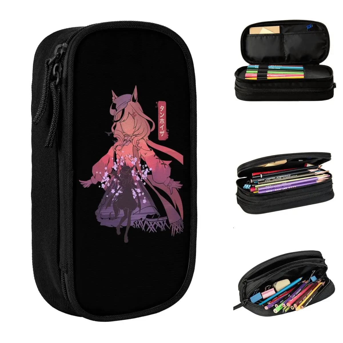 Matikanetannhauser Astucci per matite Uma Musume Anime, Astucci portapenne, Scatole porta penne, Borse porta matite di grandi dimensioni, Articoli di cancelleria per ufficio, Regalo