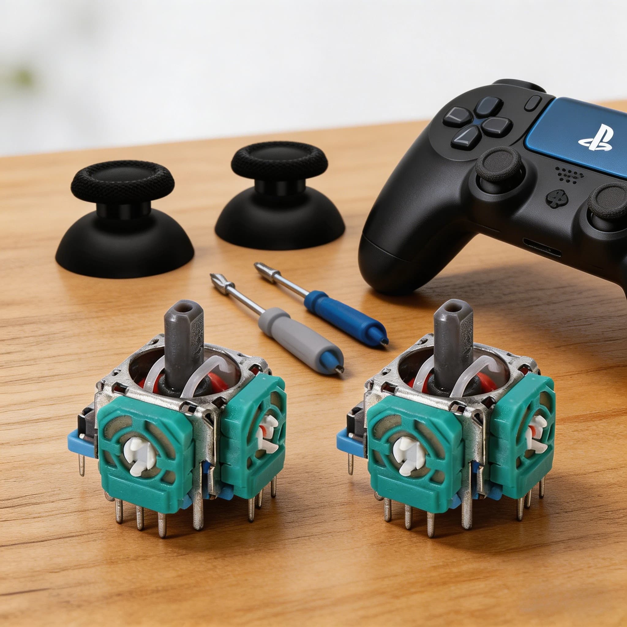 Modulo Sensore Joystick Analogico 3D di Ricambio per Controller PS5, Parti di Riparazione Potenziometro con Copri-Pinze Antiscivolo