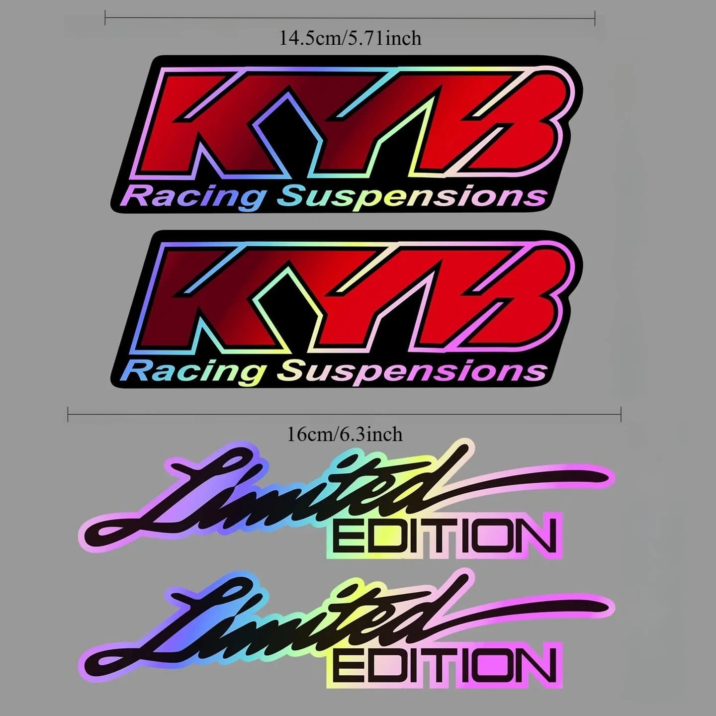 1 set di adesivi olografici arcobaleno in edizione limitata, adesivi in vinile impermeabili per decorazioni di moto, moto da cross e caschi