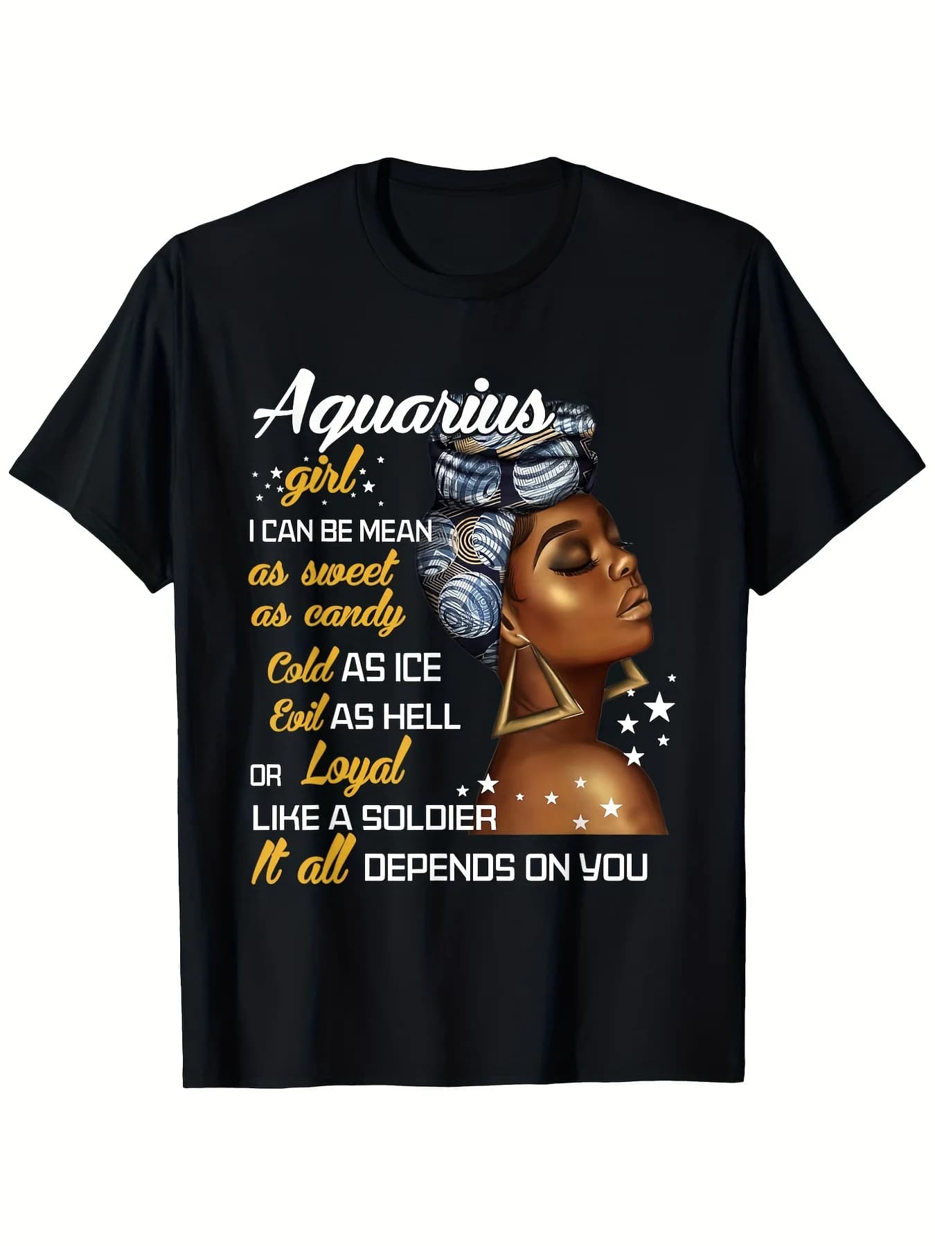 T-shirt with zodiac sign Aquarius (for man and woman)