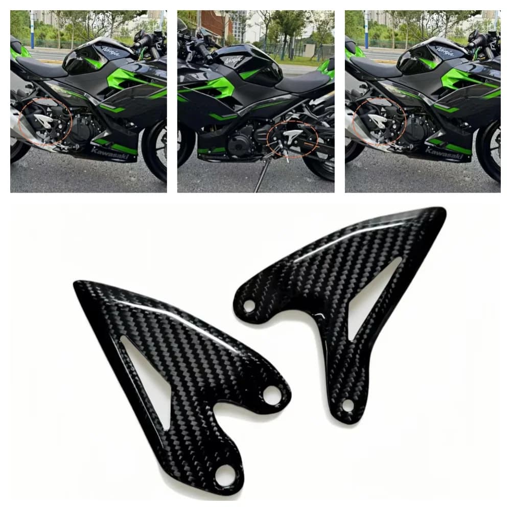 For Kawasaki Ninja 400 Z400 2019-2024 heel protection plates Poggiapiedi weight reduction carbon fiber motorcycle accessories