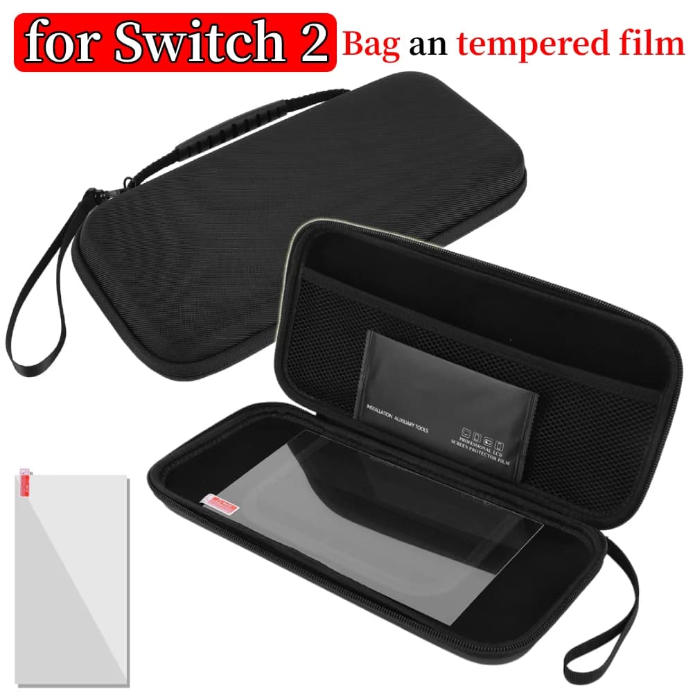 Custodia da trasporto in EVA e protezione per lo schermo per Switch 2 Borsa da viaggio protettiva Borsa con cerniera antiurto Accessori per giochi antigraffio
