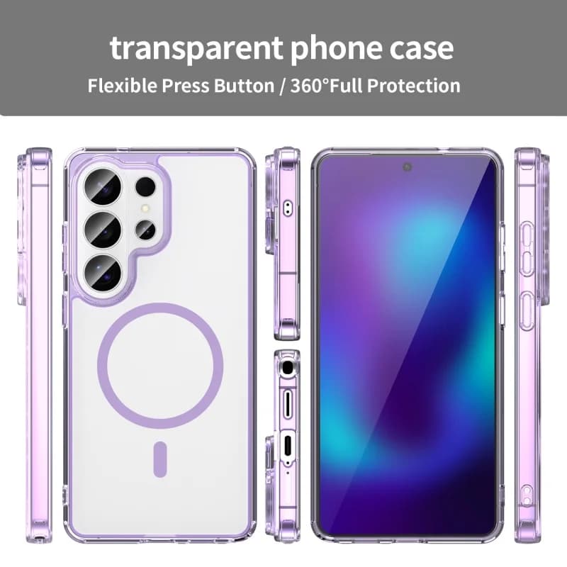 Cover Trasparente con Ricarica Magnetica Magsafe per Samsung Galaxy S24 S25 FE S26 Ultra Plus Edge A57 A37 17 A56/36 16