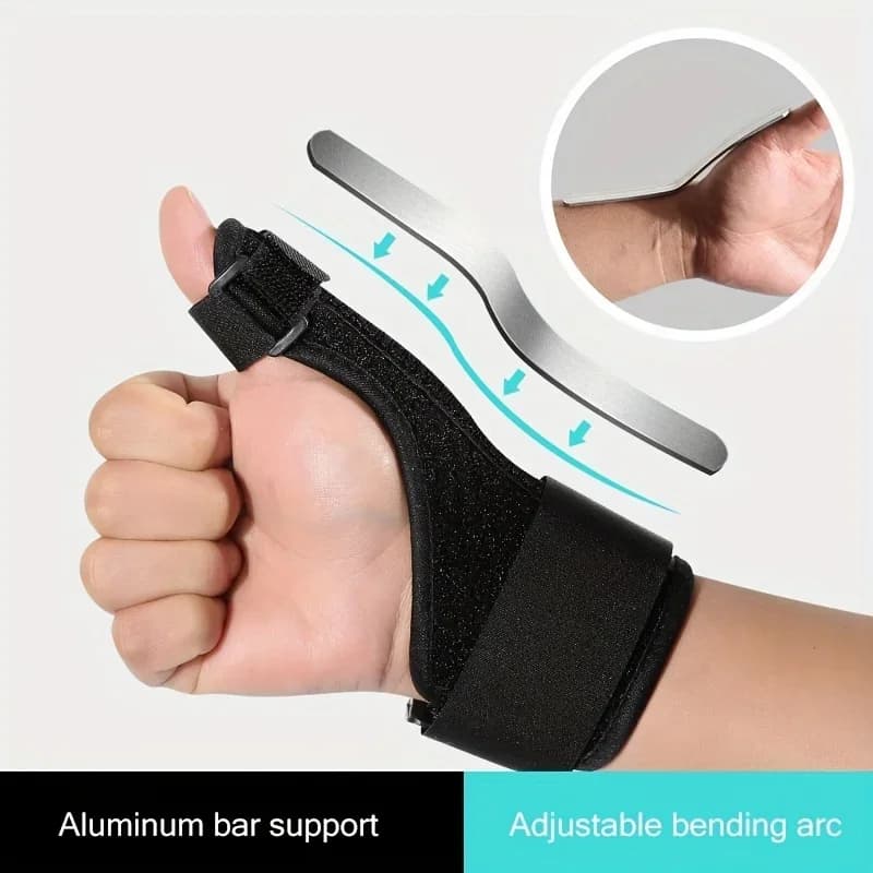 1pc Adjustable Thumb & Wrist Support Brace - Lightweight, Breathable with Detachable Aluminum Stabilizer Splint for Men & Women