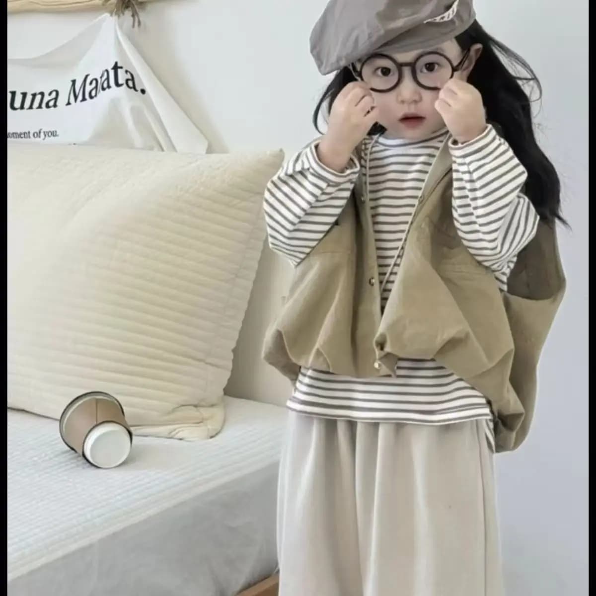 Spring and Autumn Children's Boys' Fashion New Style Girls' Hooded Vest+T-shirt+Pants 3-Piece Set