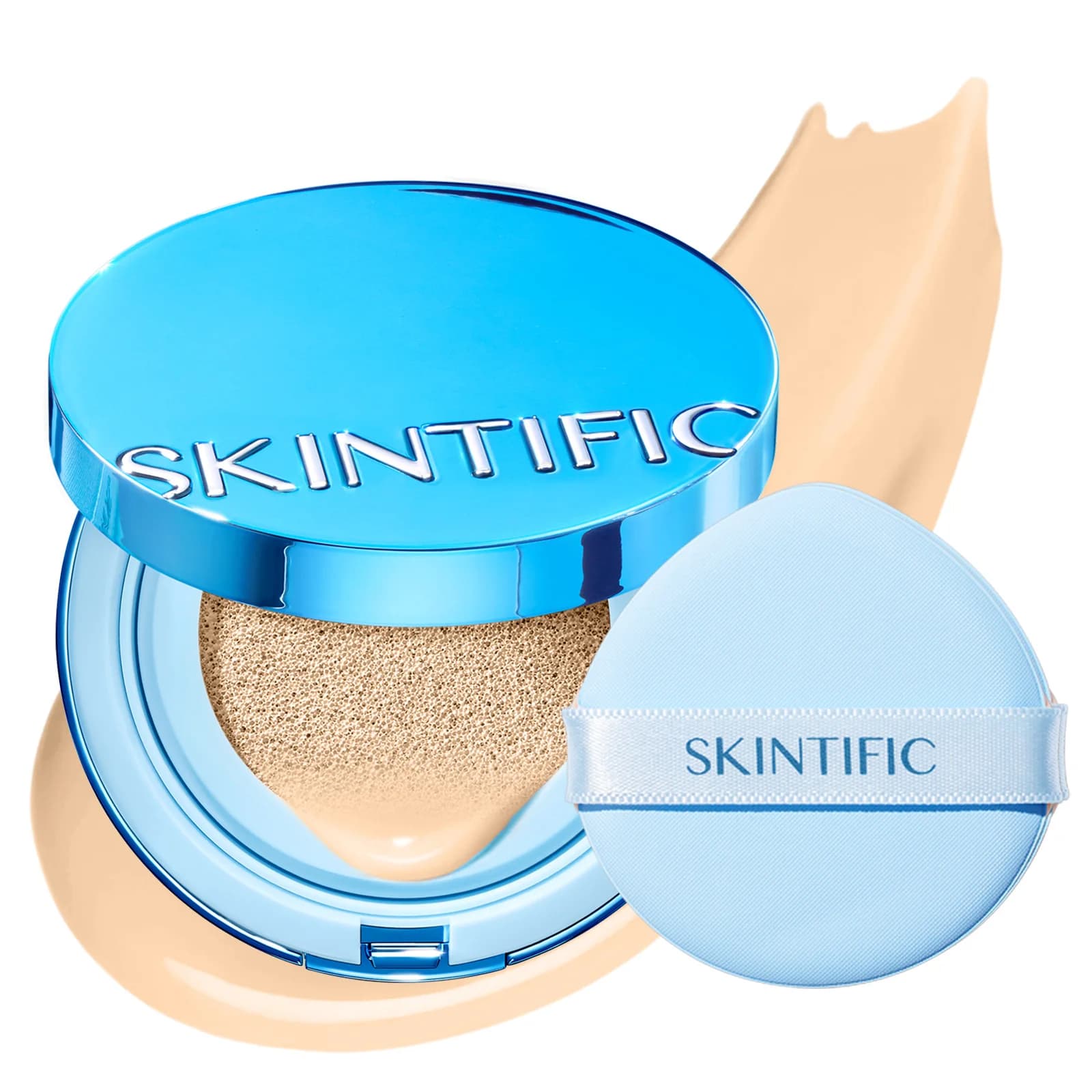 SKINTIFIC Perfect Stay Full Coverage Cushion Foundation – Effetto Velluto Opaco, Controllo dell'Olio, Lunga Durata, Trucco Quotidiano Impeccabile